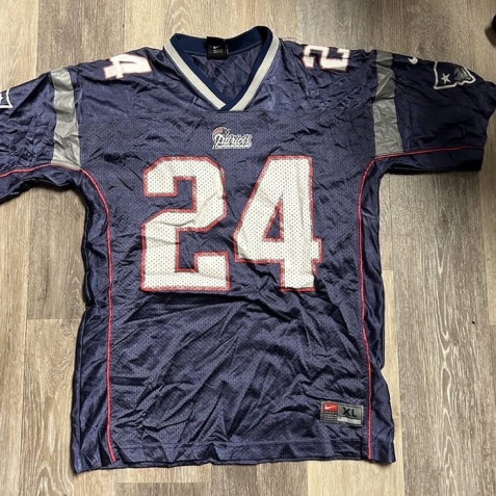 NIKE Vintage New England Patriots Ty Law #24 Jersey youth XL Blue NFL